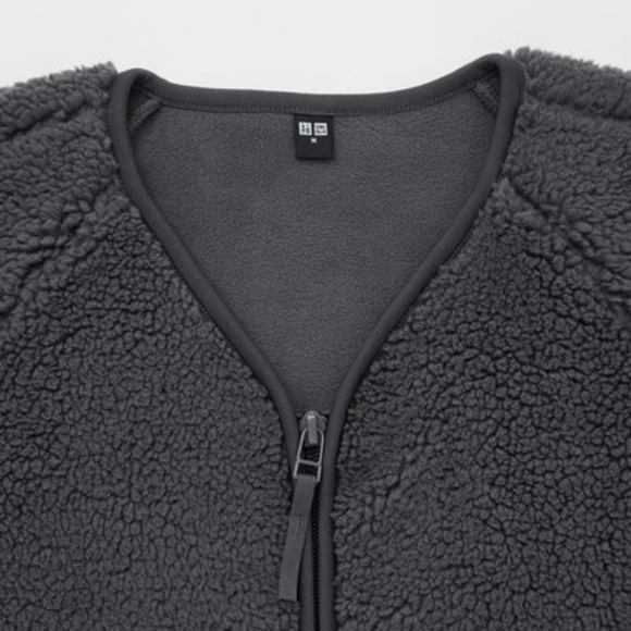 π€ Uniqlo Soft Pile Lined Fleece V-Neck Cardigan | Size XL | Black π€ - Picture 2 of 5